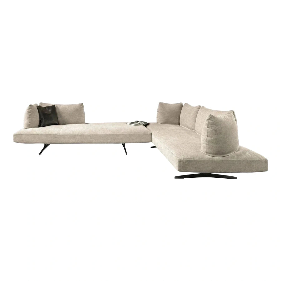 Modern Cream Fabric Modular Sectional Sofa with Chaise