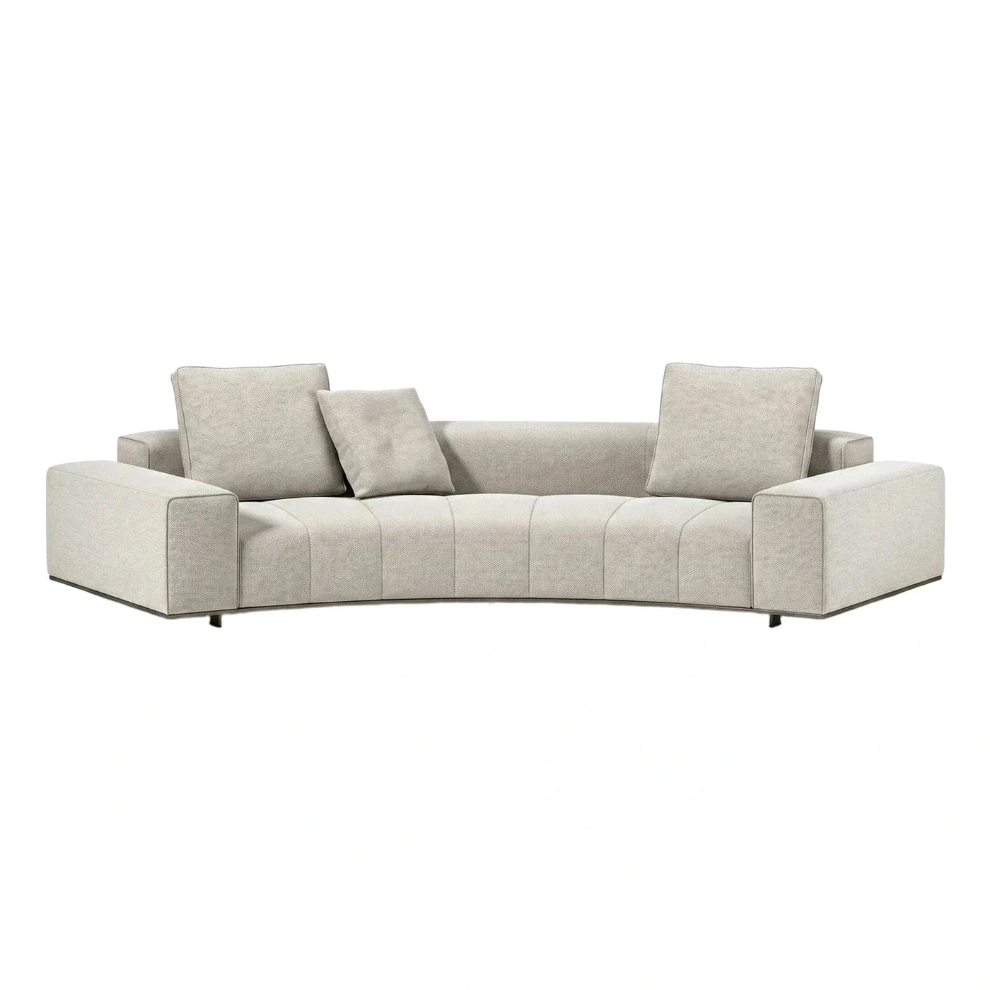 Modern Curved Cream Fabric Sofa
