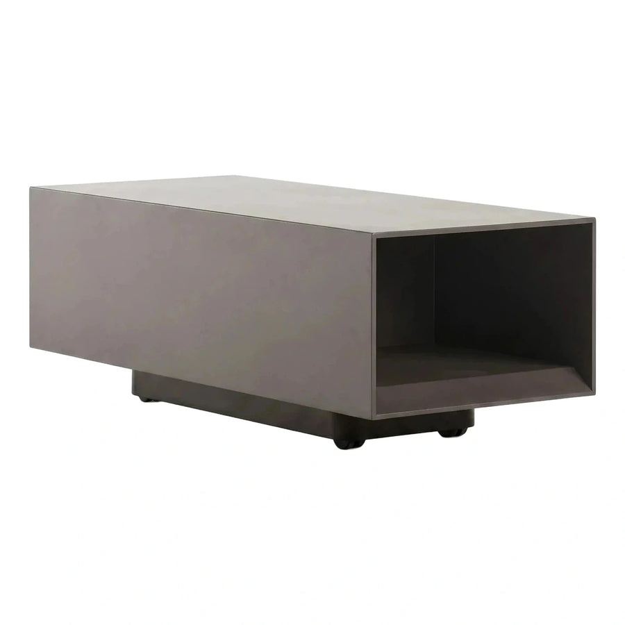 Modern Grey Media Console with Open Storage