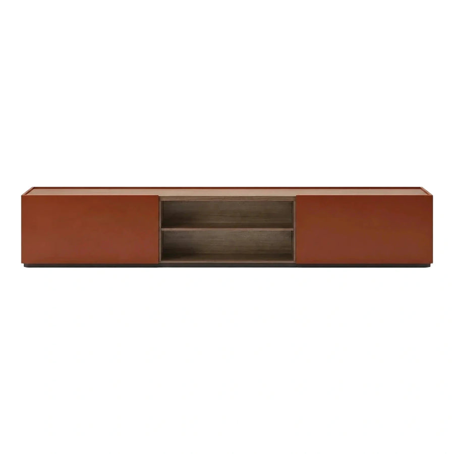 Modern Terracotta Sliding Door Media Console