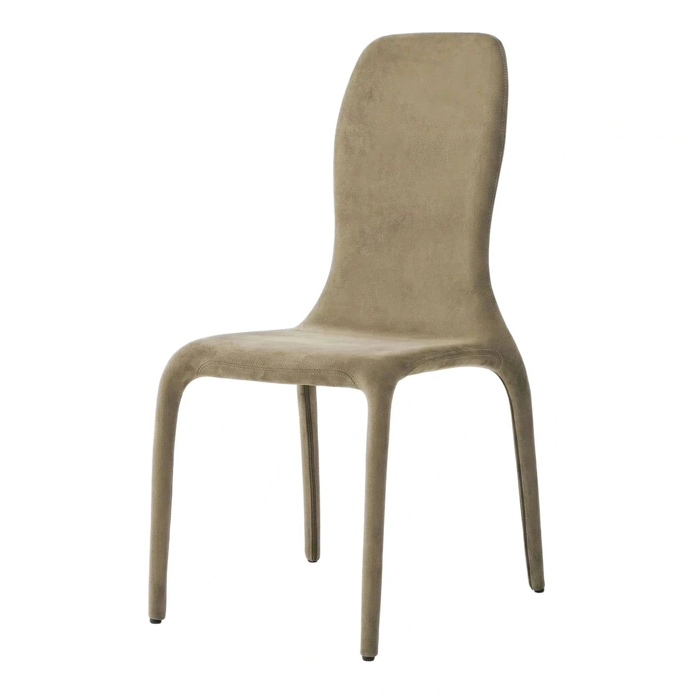 Modern Beige Upholstered Dining Chair High Back