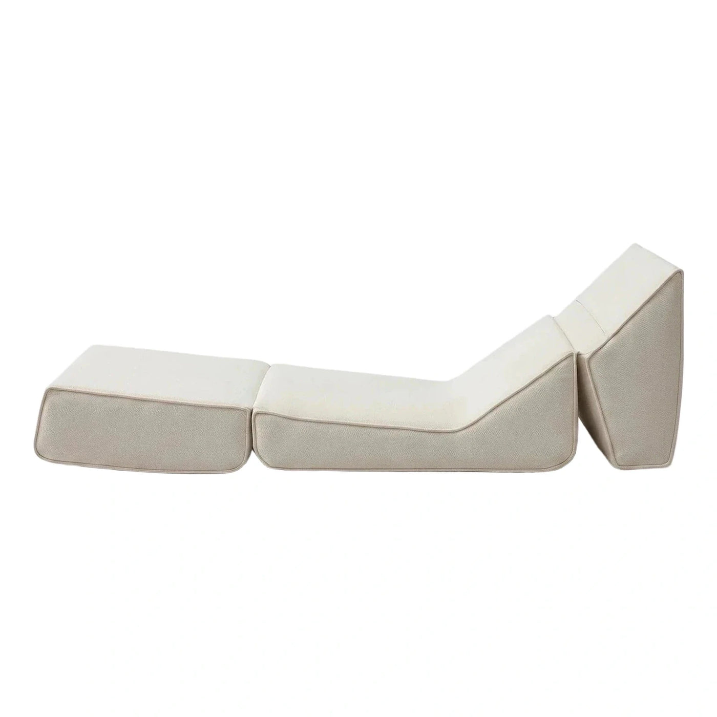 Modular Cream Fabric Chaise Lounge Chair