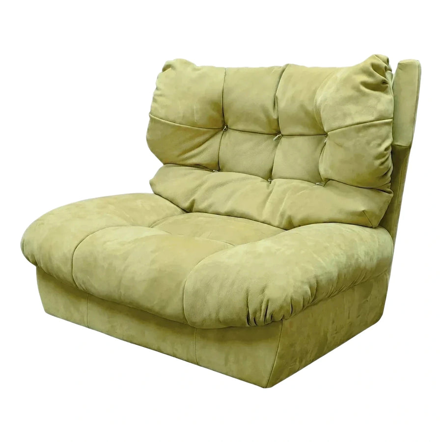 Olive Green Tufted Floor Lounge Chair
