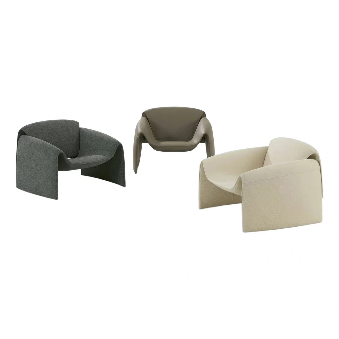 Sculptural Modern Fabric Lounge Chair