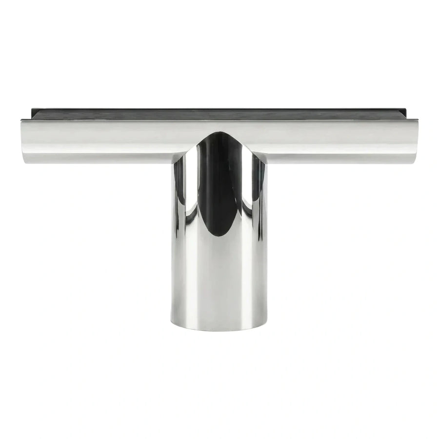 Modern Polished Chrome Console Table Dark Top