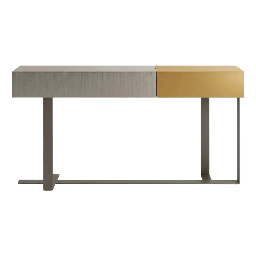 Modern Grey and Gold Metal Console Table