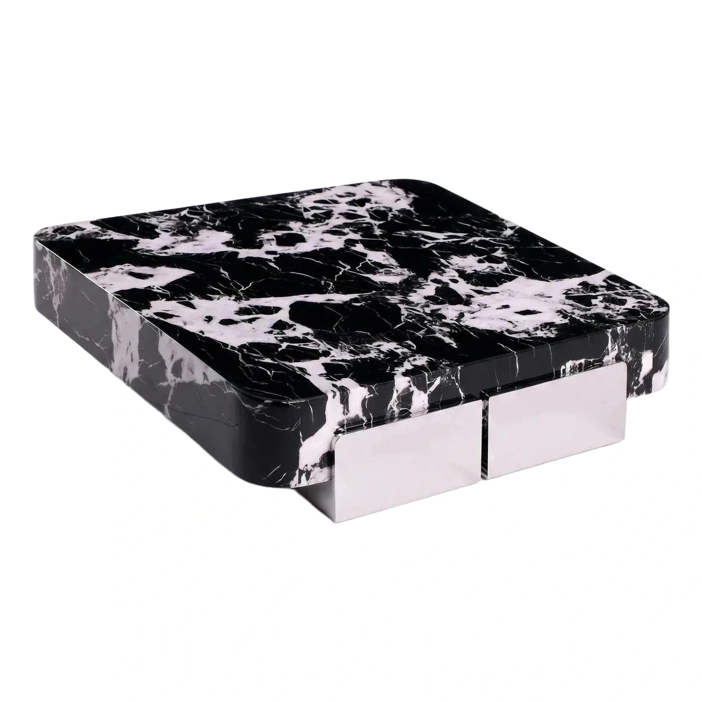 Modern Black Marble Rectangular Coffee Table