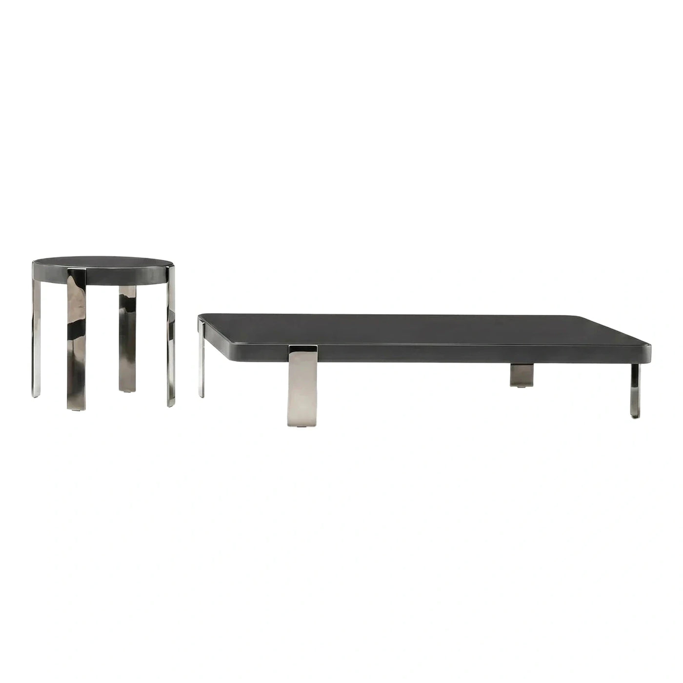 Modern Black Coffee Table and Side Table Set