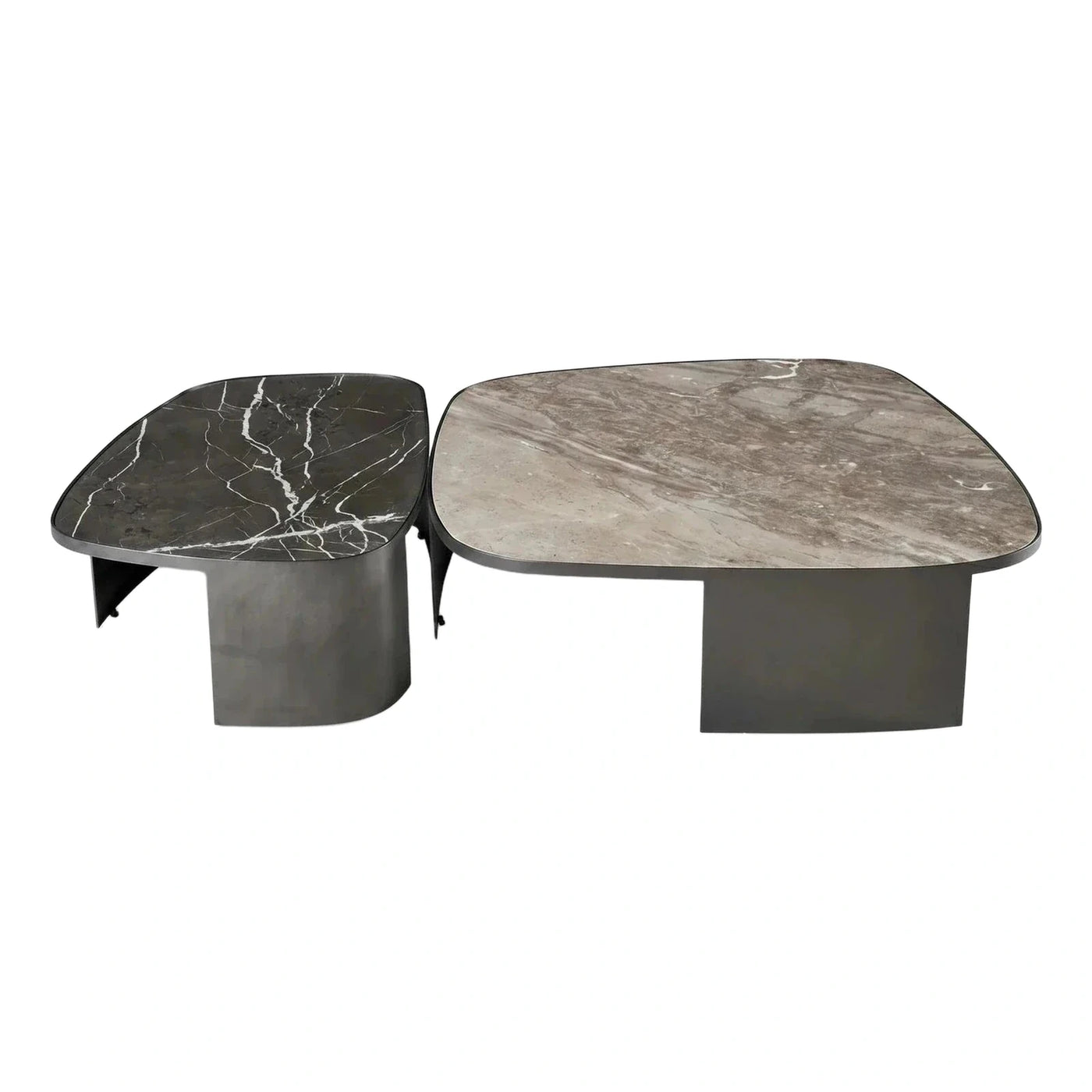 Modern Organic Shape Marble Coffee Table Set