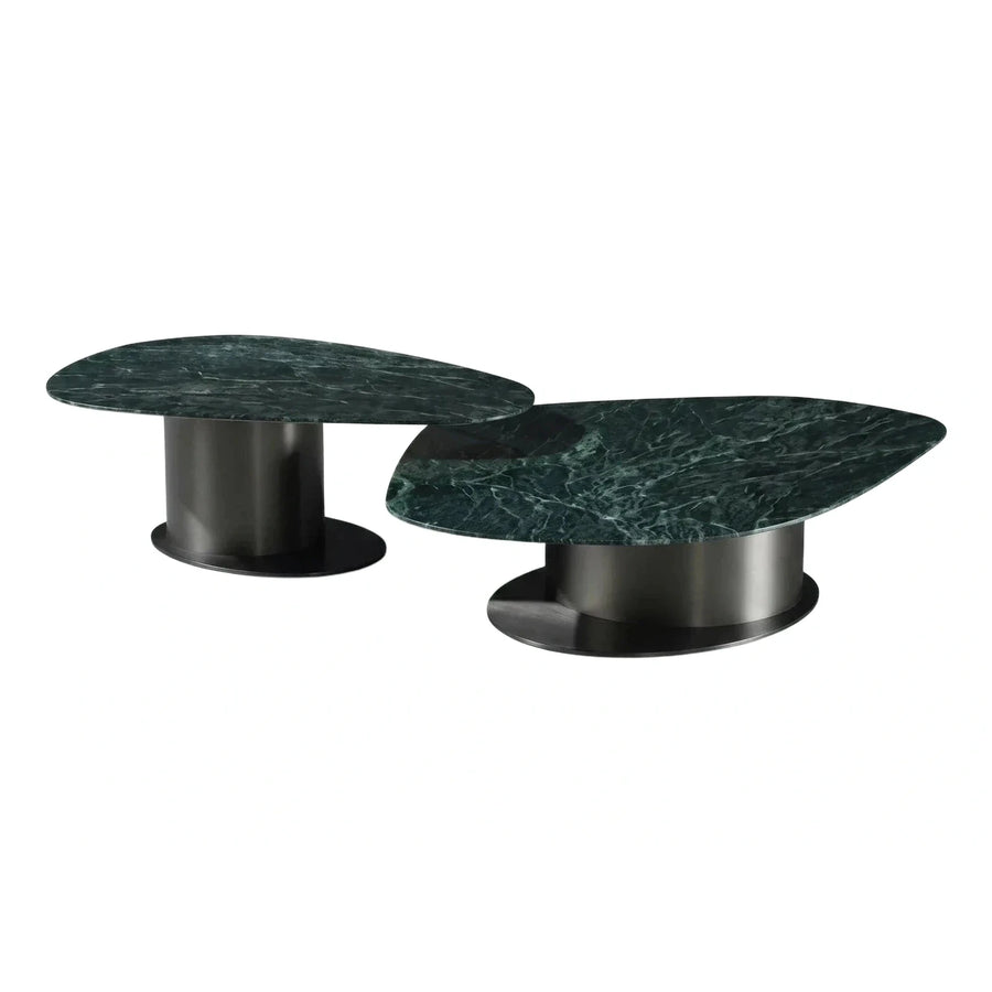 Green Marble Organic Shape Coffee Table Set