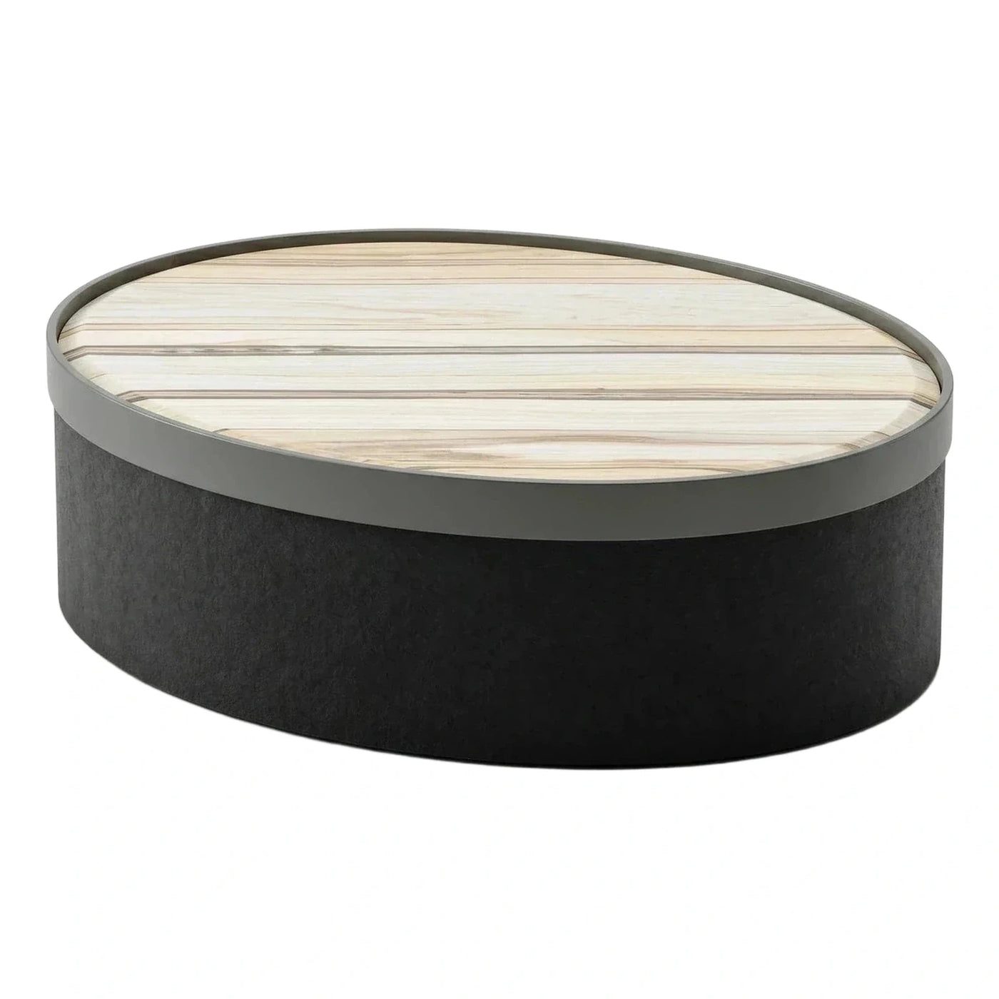 Modern Oval Coffee Table with Light Wood Top