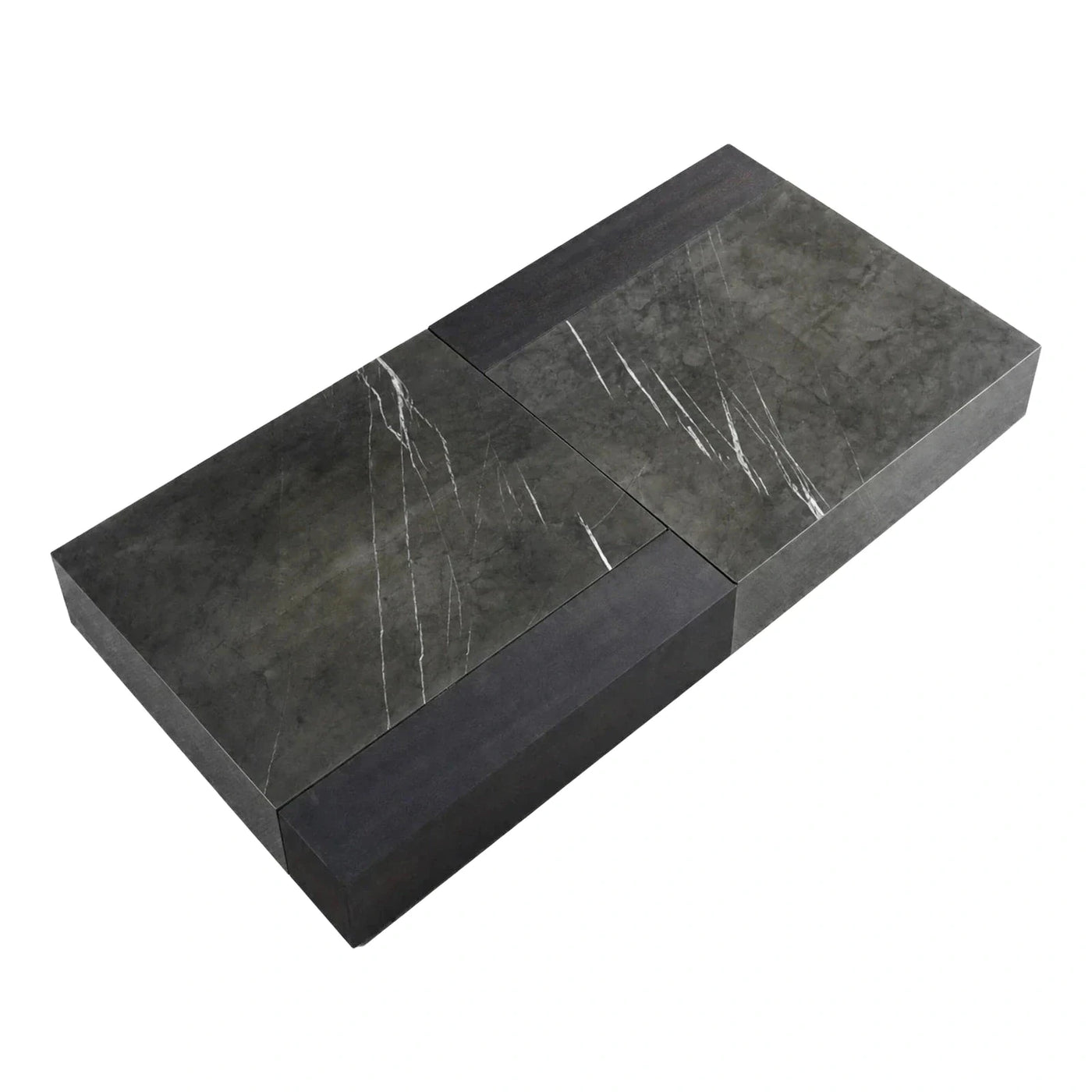Modern Dark Marble Top Rectangular Coffee Table