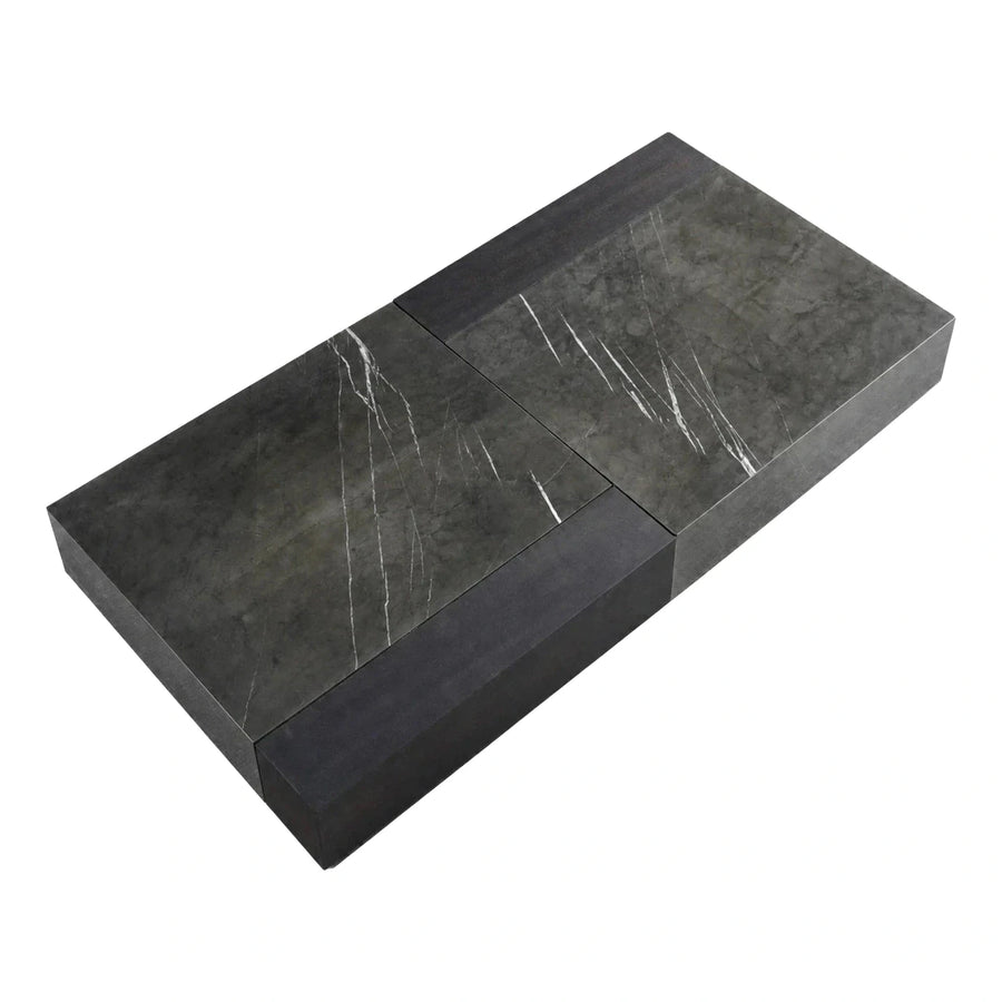 Modern Dark Marble Top Rectangular Coffee Table