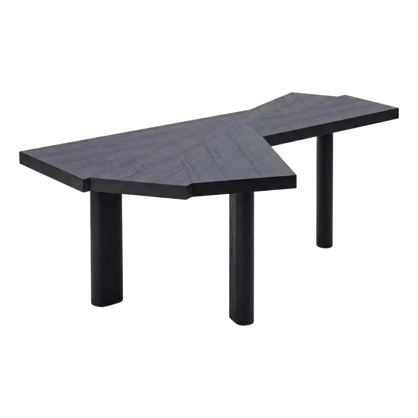 Black Wood Angular Dining Table