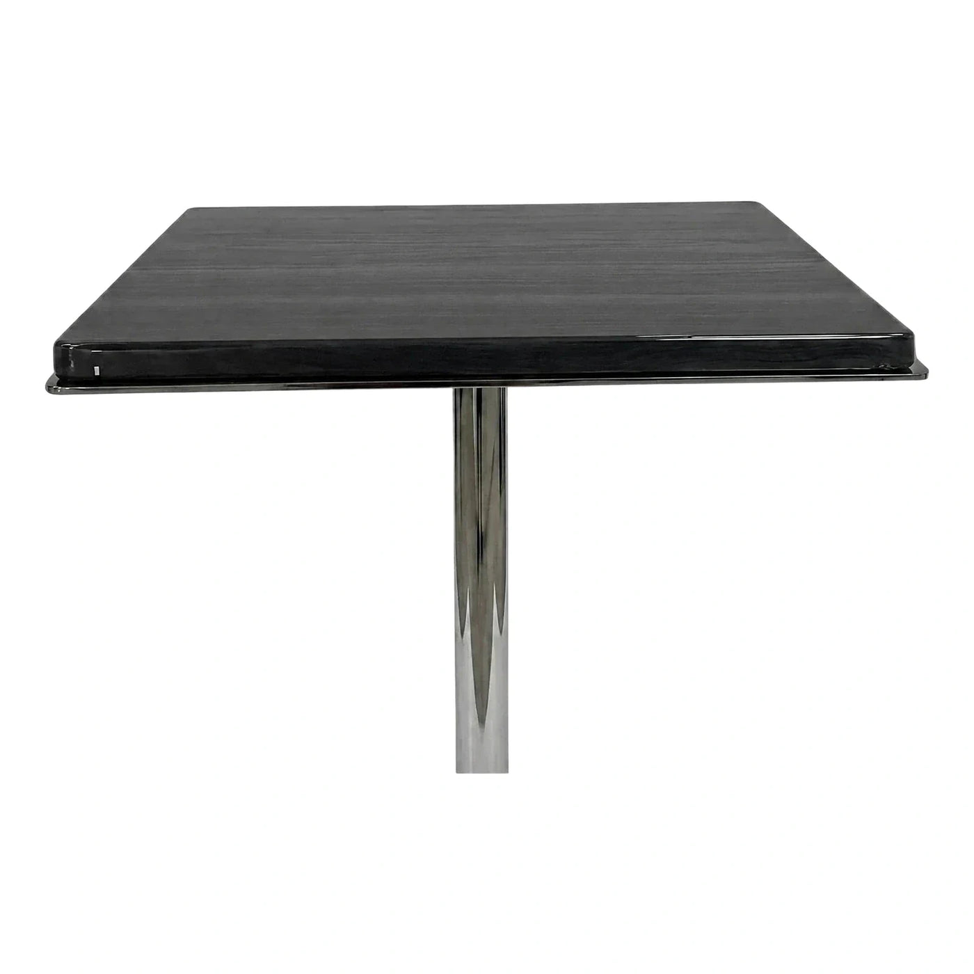 Square High Gloss Black Pedestal Dining Table