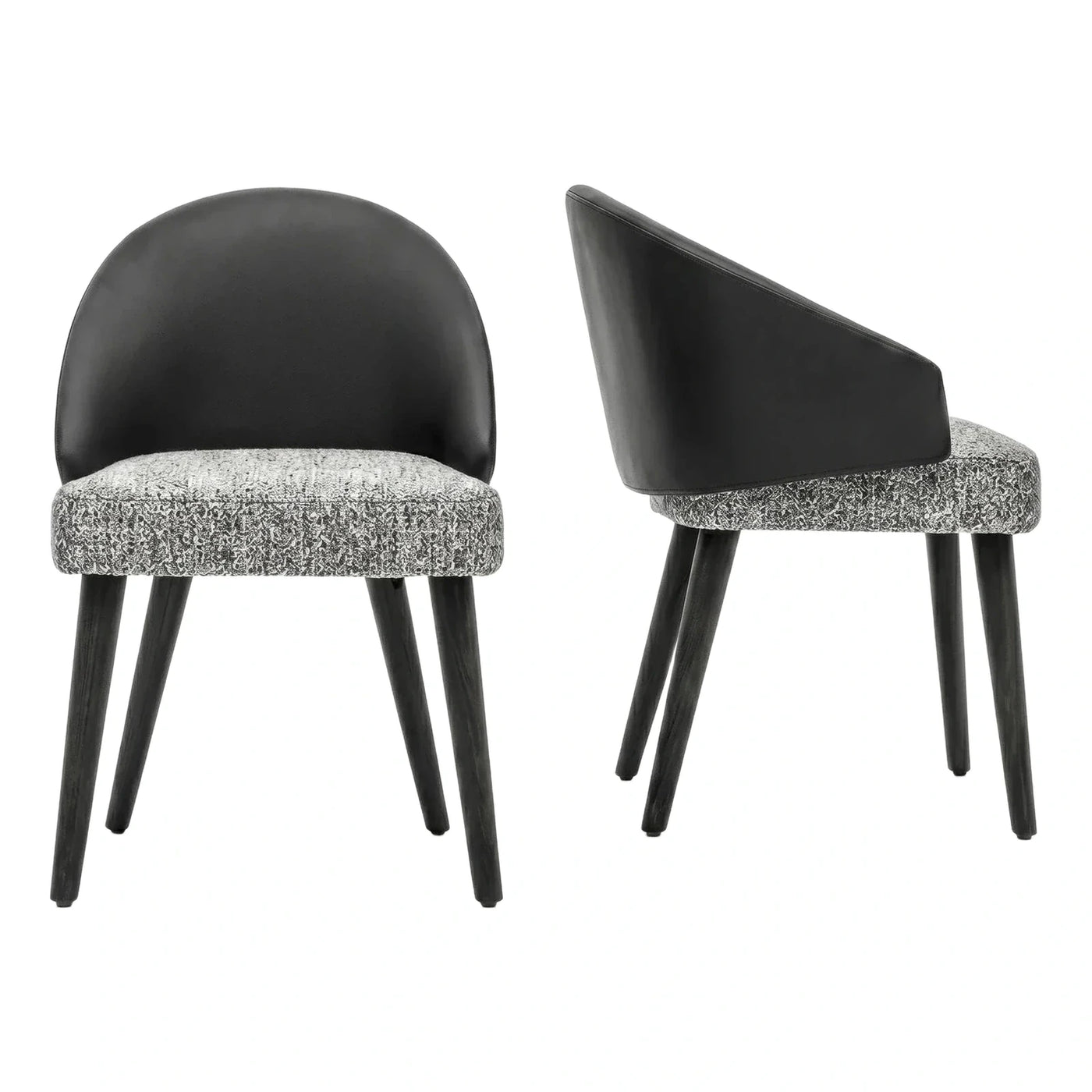 Modern Black and Grey Upholstered Dining Chair