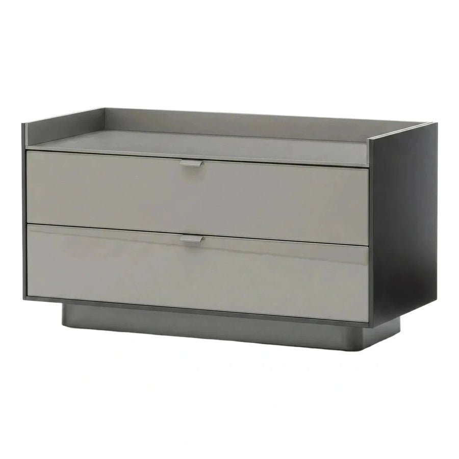 Modern Grey Two-Drawer Storage Cabinet