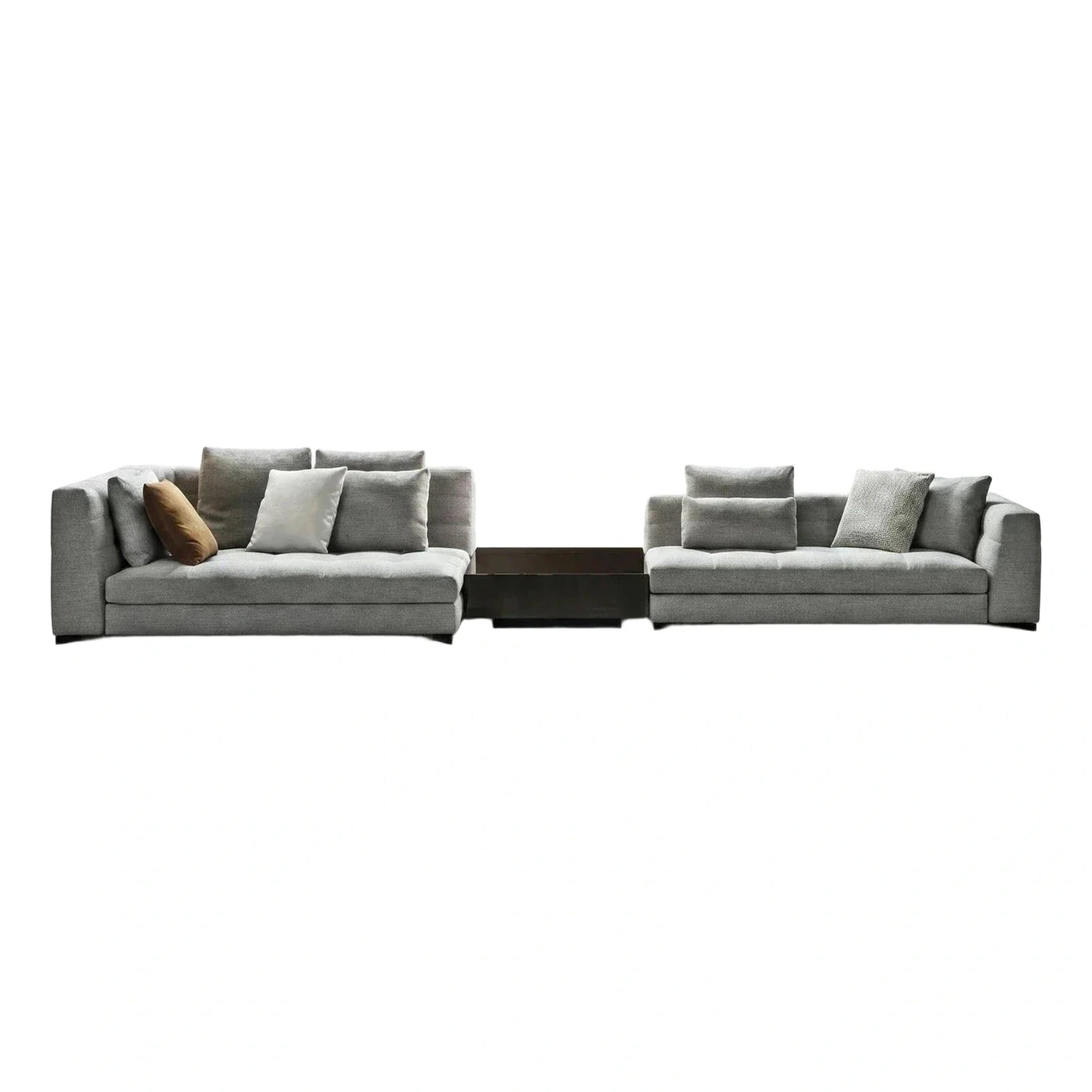 Modern Grey Fabric Sofa Set With Center Table