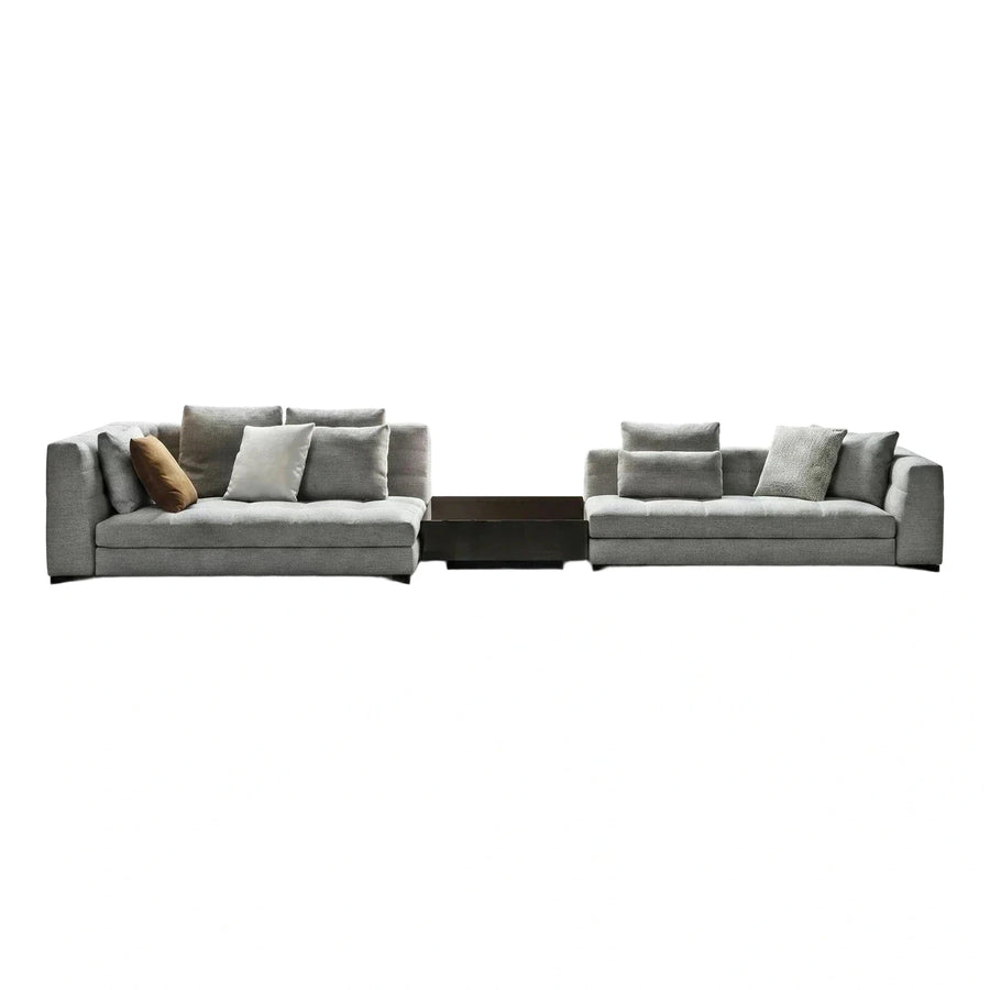 Modern Grey Fabric Sofa Set With Center Table