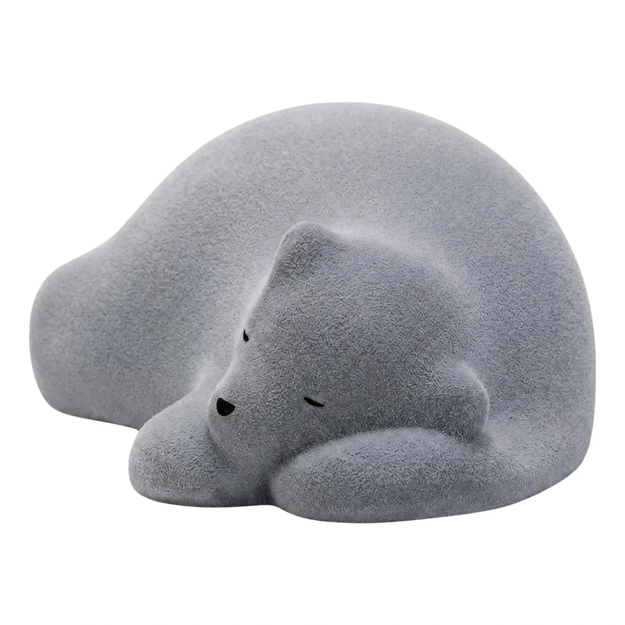 Grey Sleeping Bear Shaped Ottoman