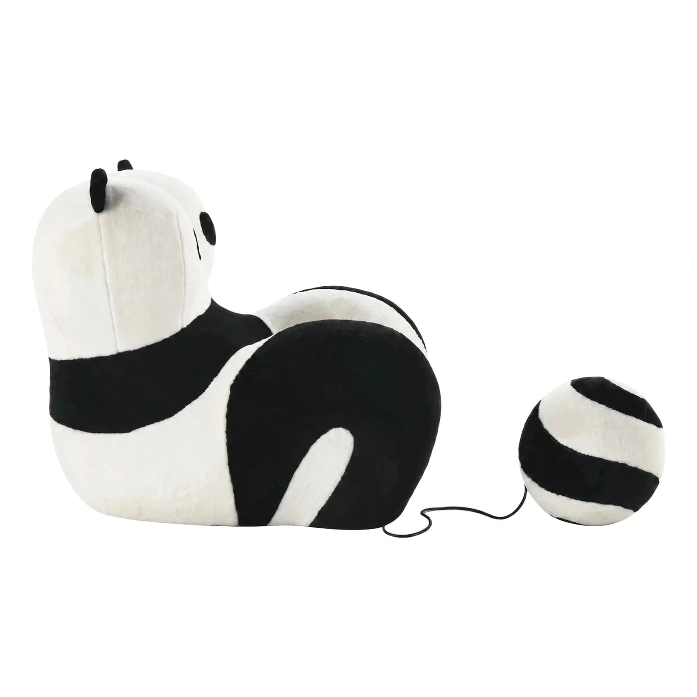 Black and White Snail Plush Ottoman with Ball