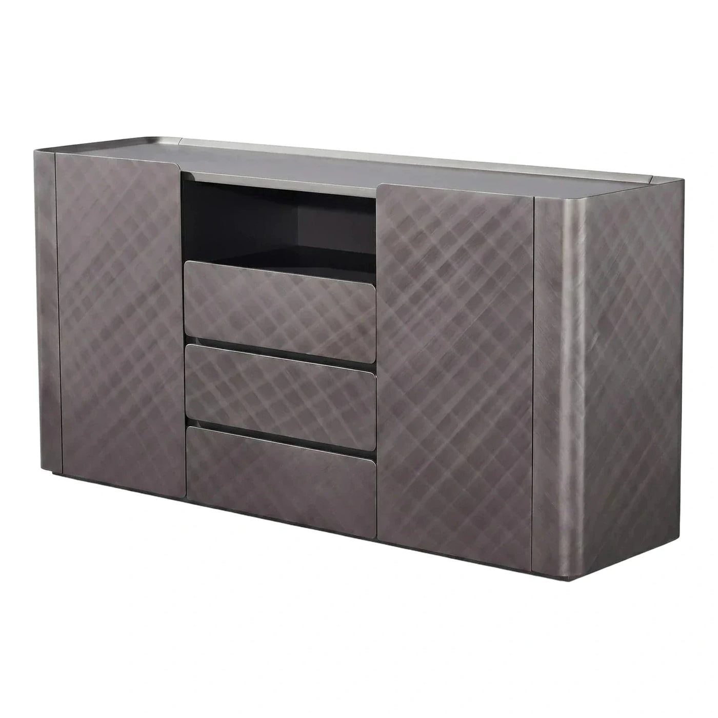 Modern Grey Textured Sideboard with Drawers
