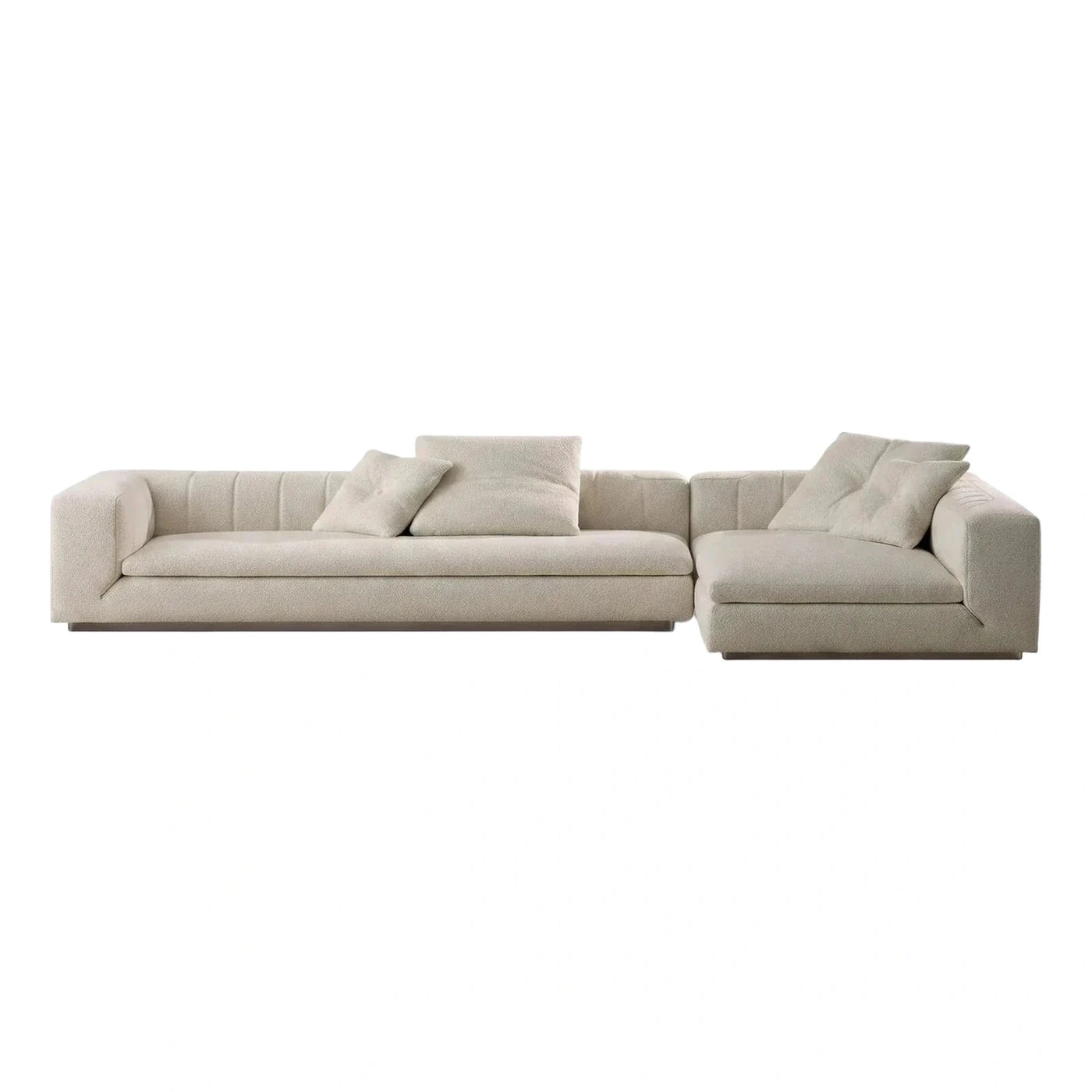 Modern Cream Boucle L-Shaped Sectional Sofa