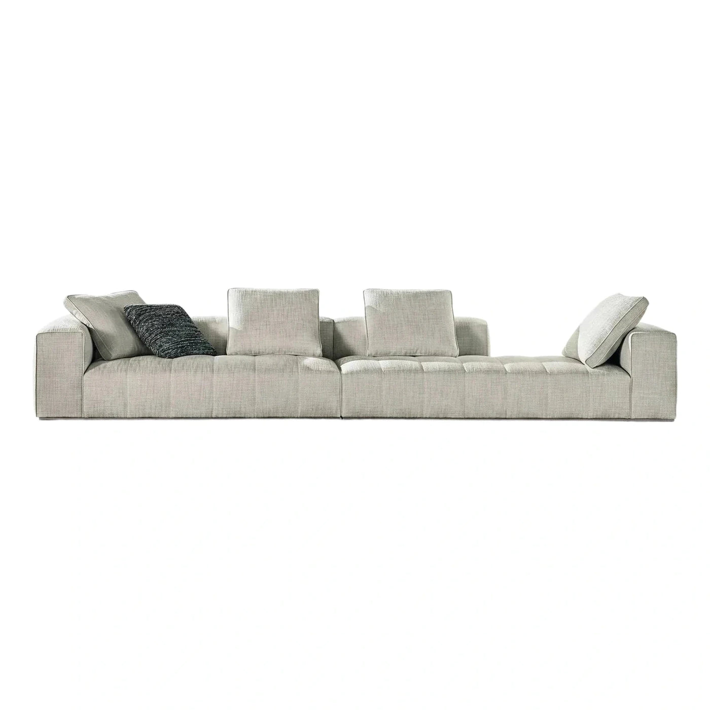 Modern Cream Fabric Modular Sectional Sofa with Chaise