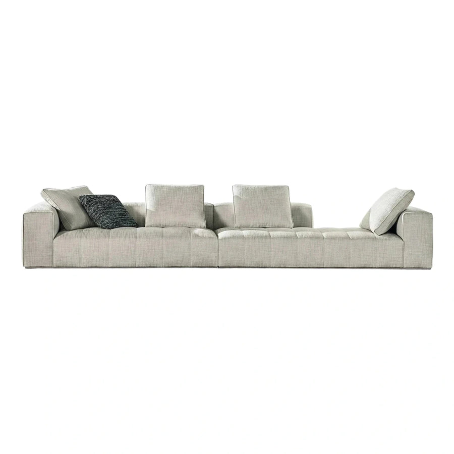 Modern Cream Fabric Modular Sectional Sofa with Chaise