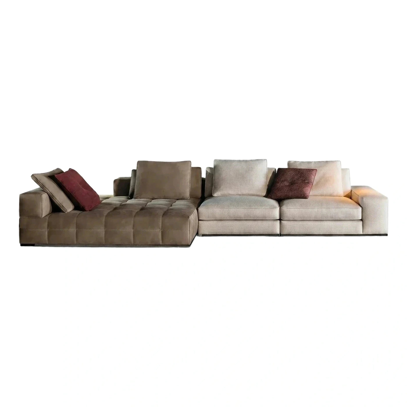 Modern Two-Tone Modular Sectional Sofa with Chaise