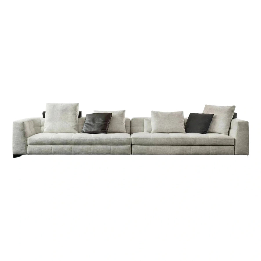 Modern Cream Modular Sectional Sofa with Dark Pillows