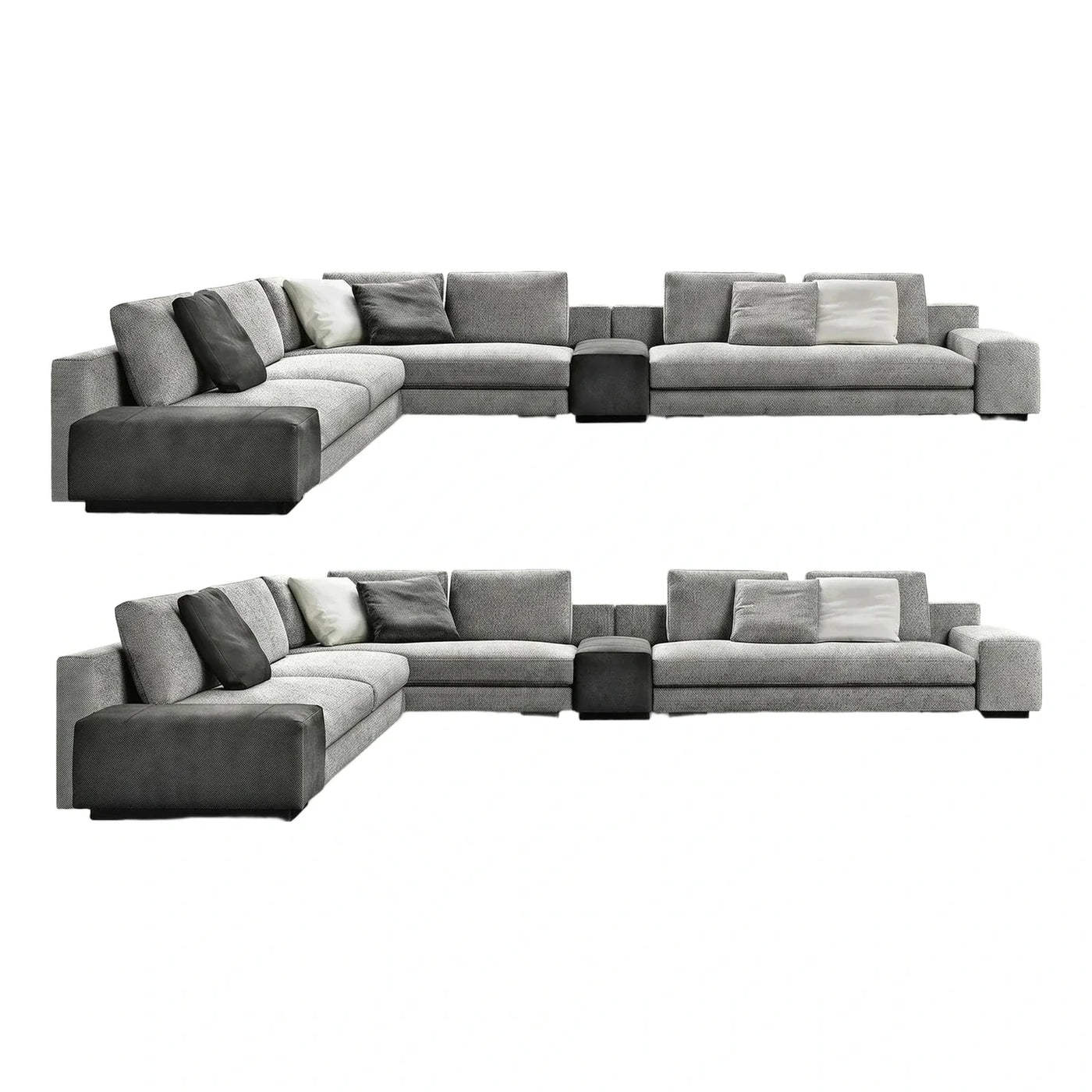 Modern Grey Modular Sectional Sofa with Chaise