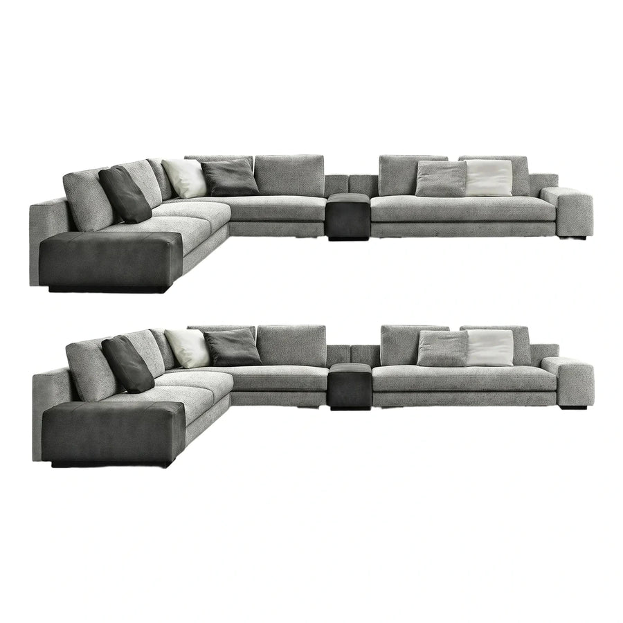 Modern Grey Modular Sectional Sofa with Chaise