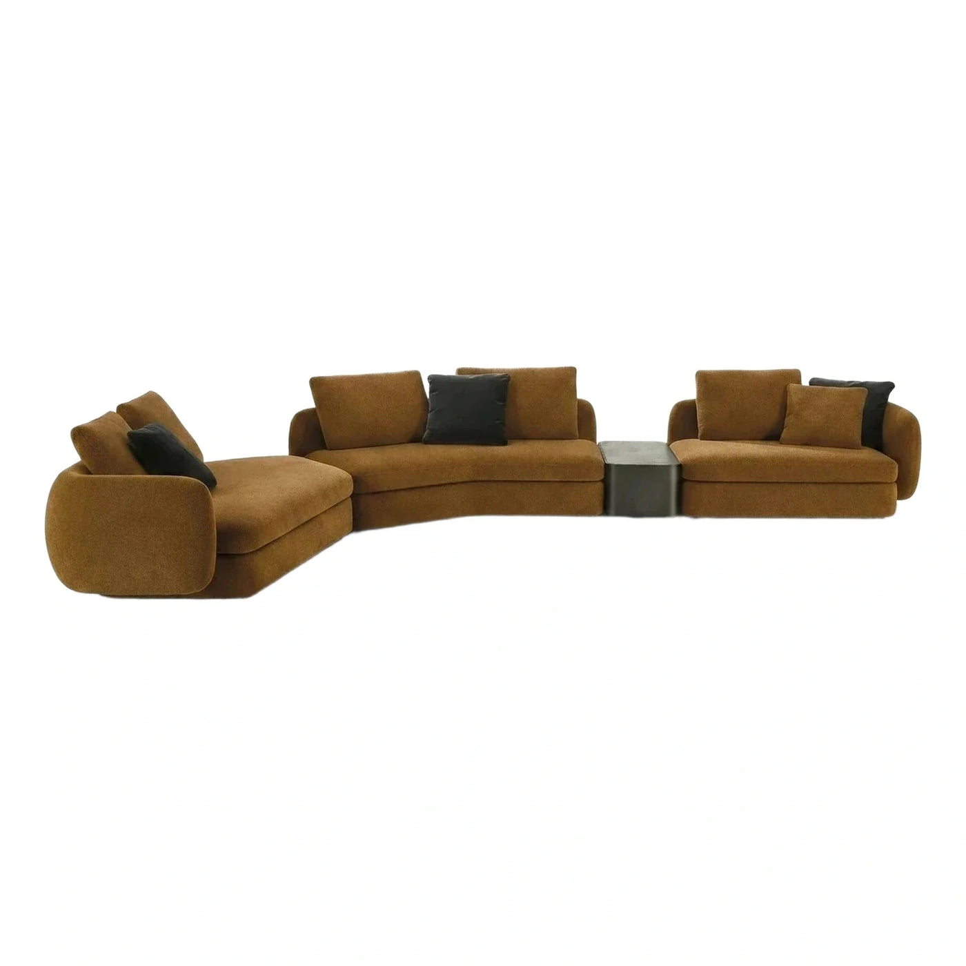Modular Curved Sectional Sofa with Side Table