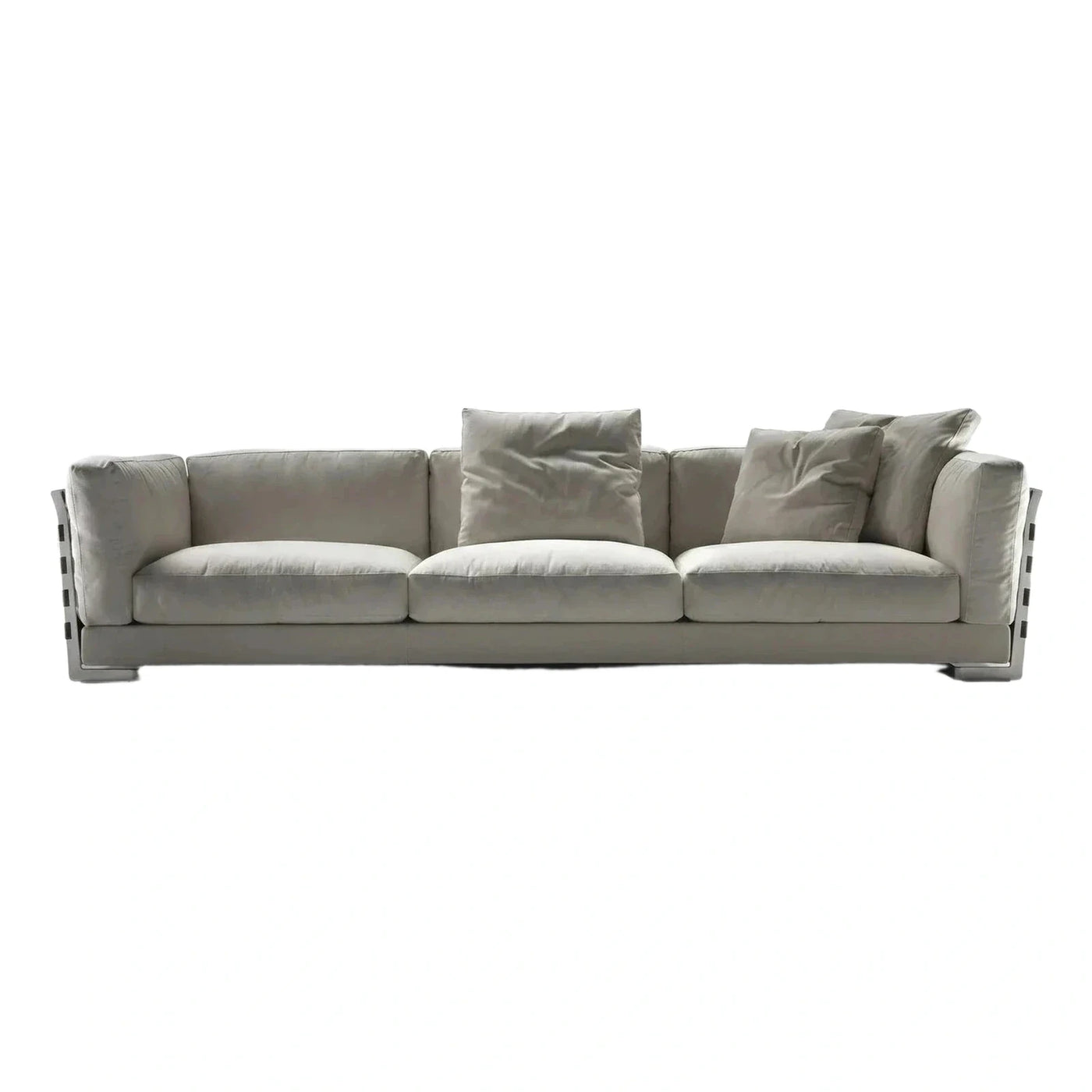 Modern Grey Fabric Sofa with Metal Frame
