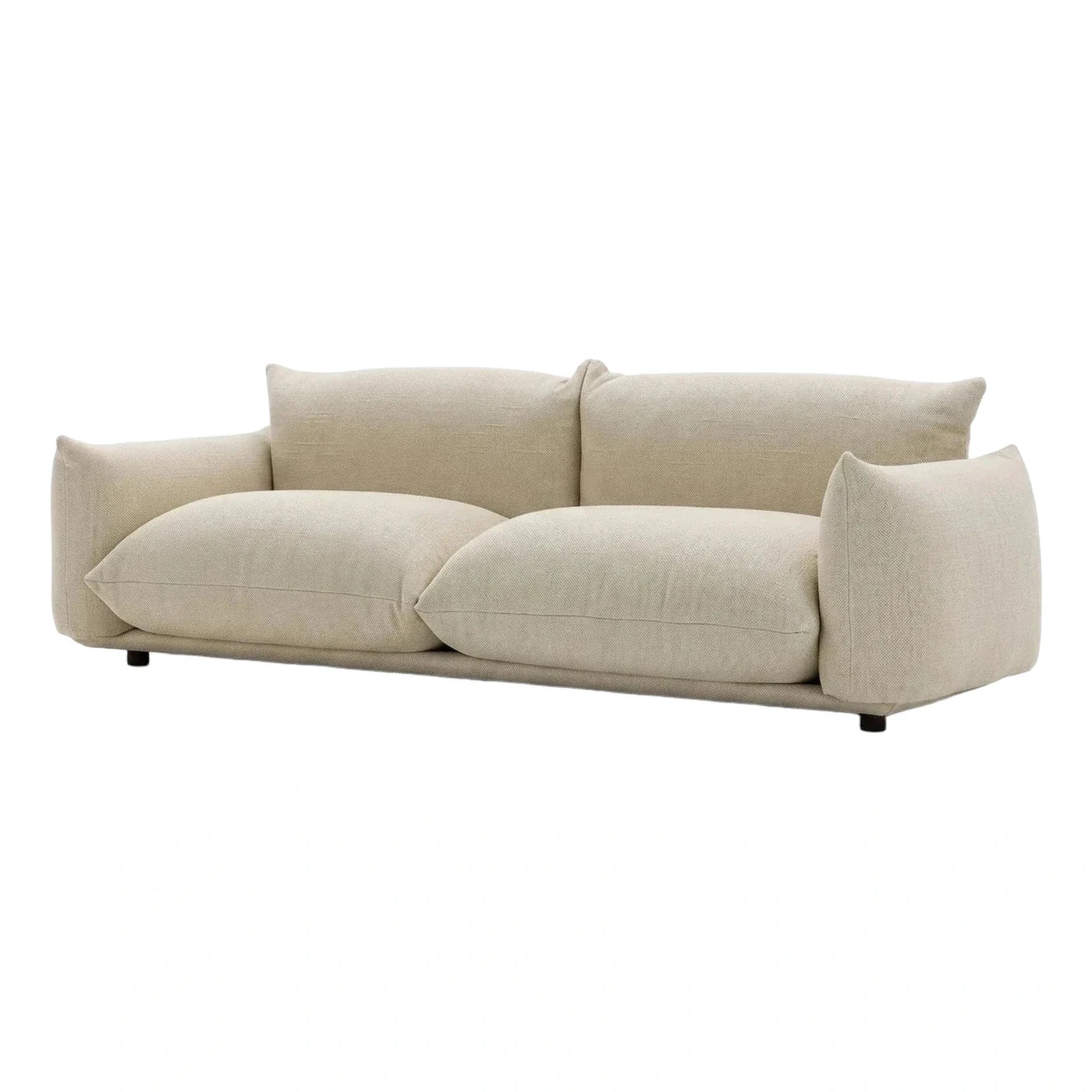 Modern Cream Fabric Sofa with Plush Cushions