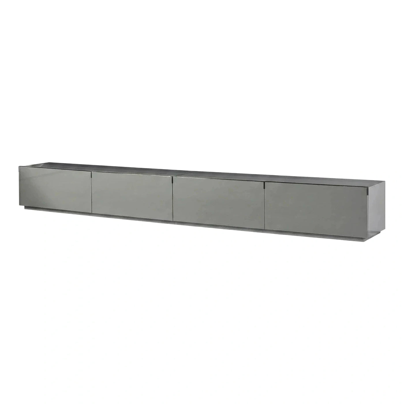 Modern Grey Gloss Floating Media Console Cabinet