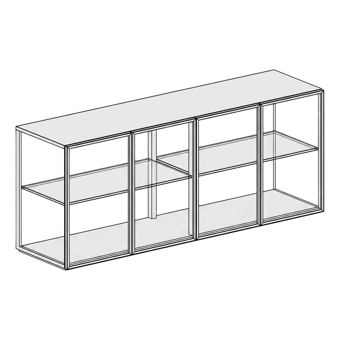 Modern White Media Console with Sliding Doors