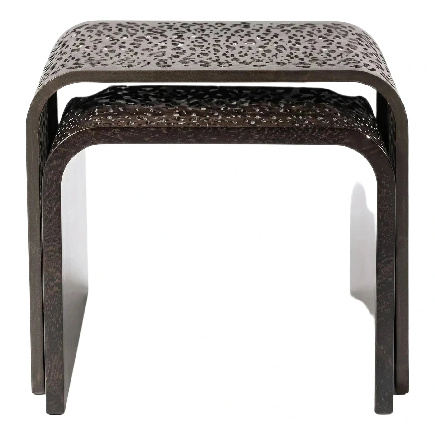 Dark Wood Nesting Coffee Tables Set