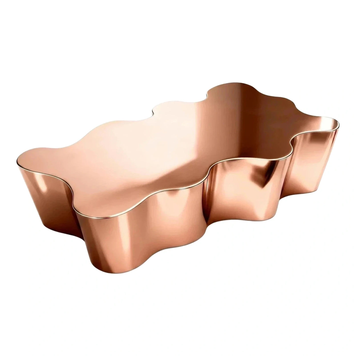 Modern Copper Metallic Organic Coffee Table
