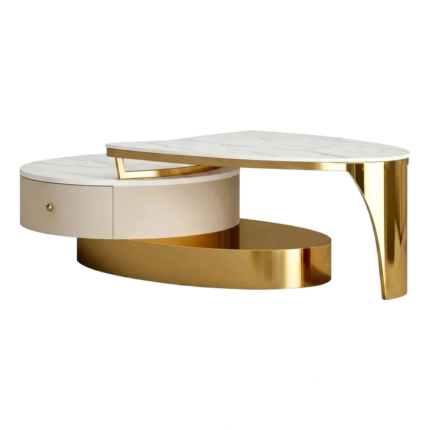 Luxury Gold Metal Marble Top Coffee Table