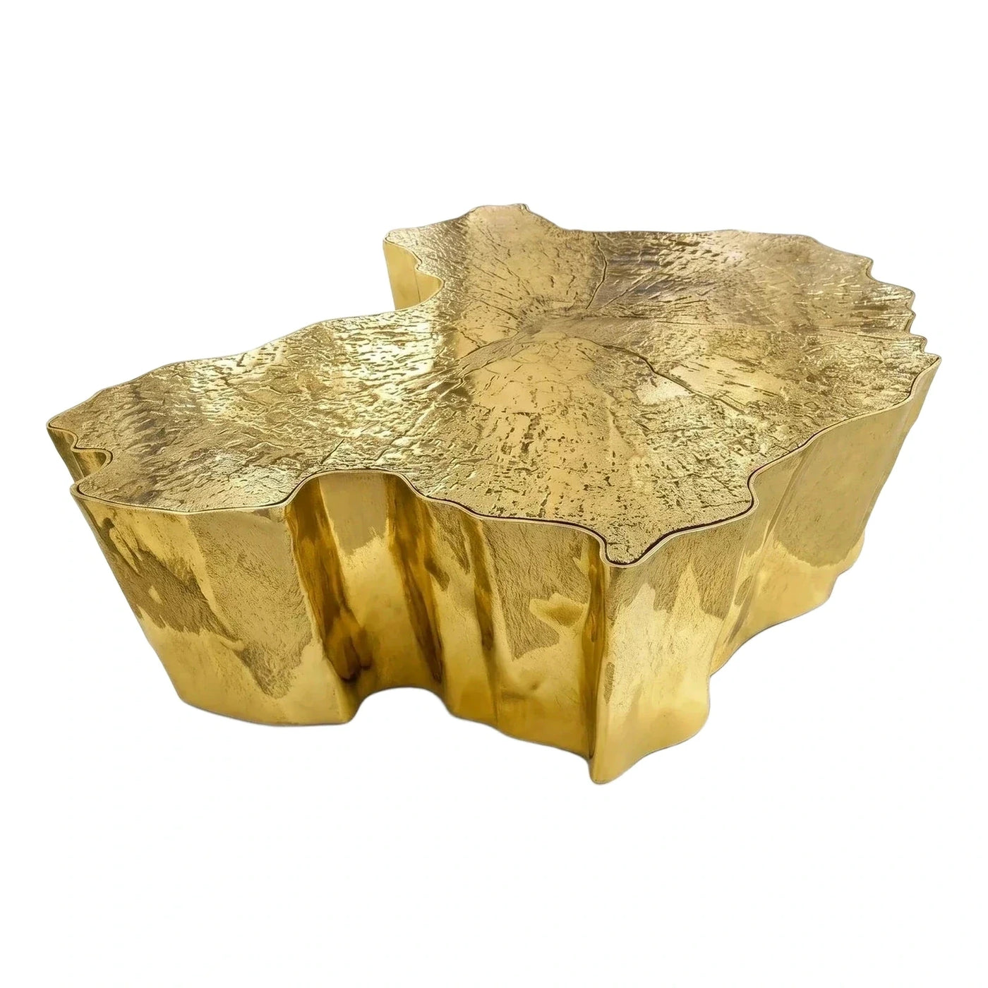 Luxury Gold Hammered Metal Organic Coffee Table