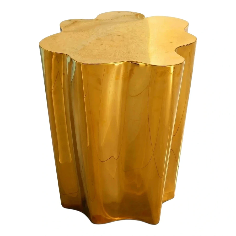 Gold Scalloped Metal Accent Side Table