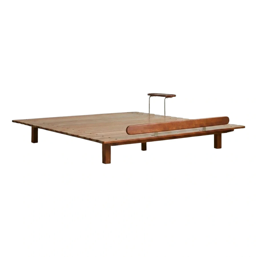 Modern Wood Platform Bed Frame With Side Table