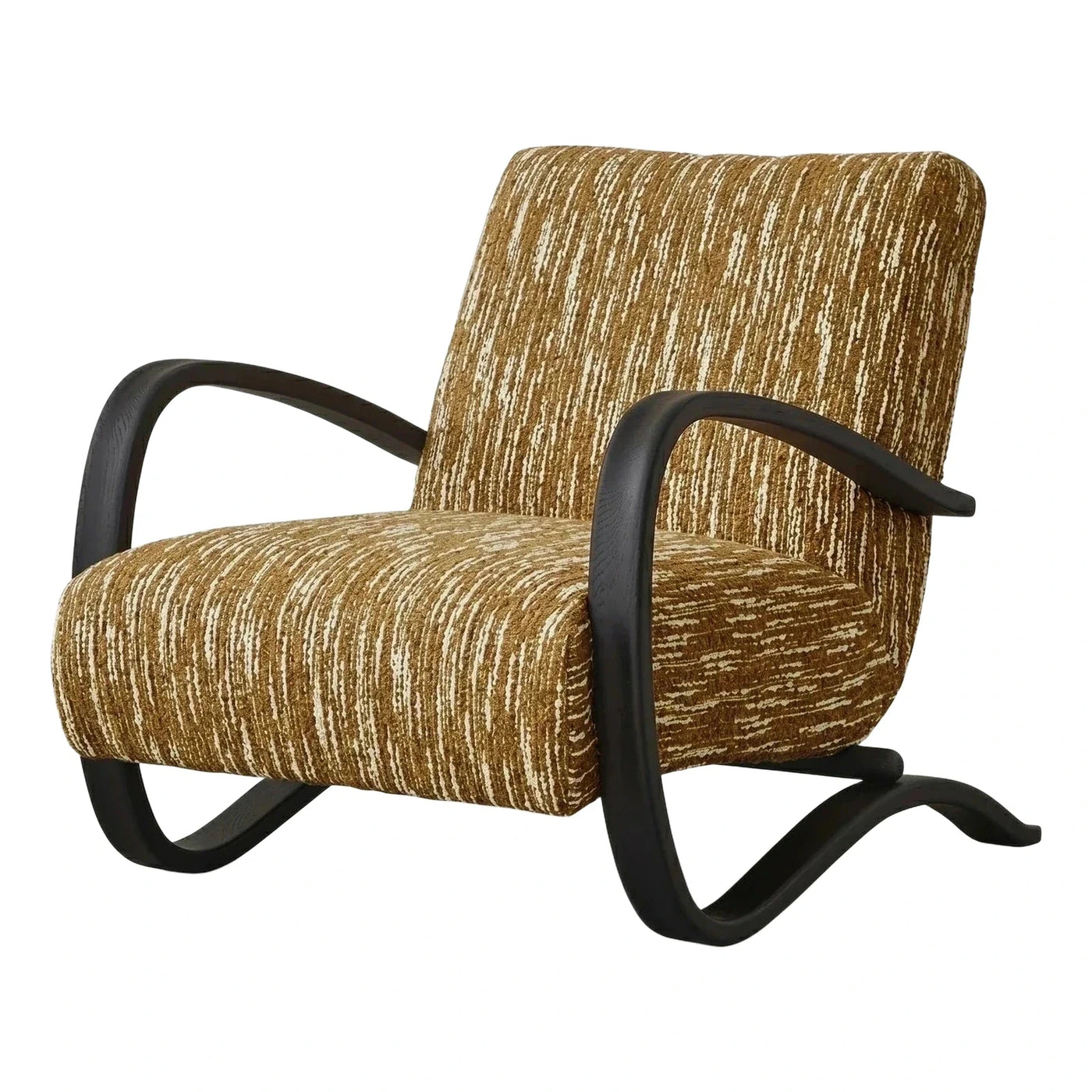 Modern Cantilever Armchair with Dark Wood Frame