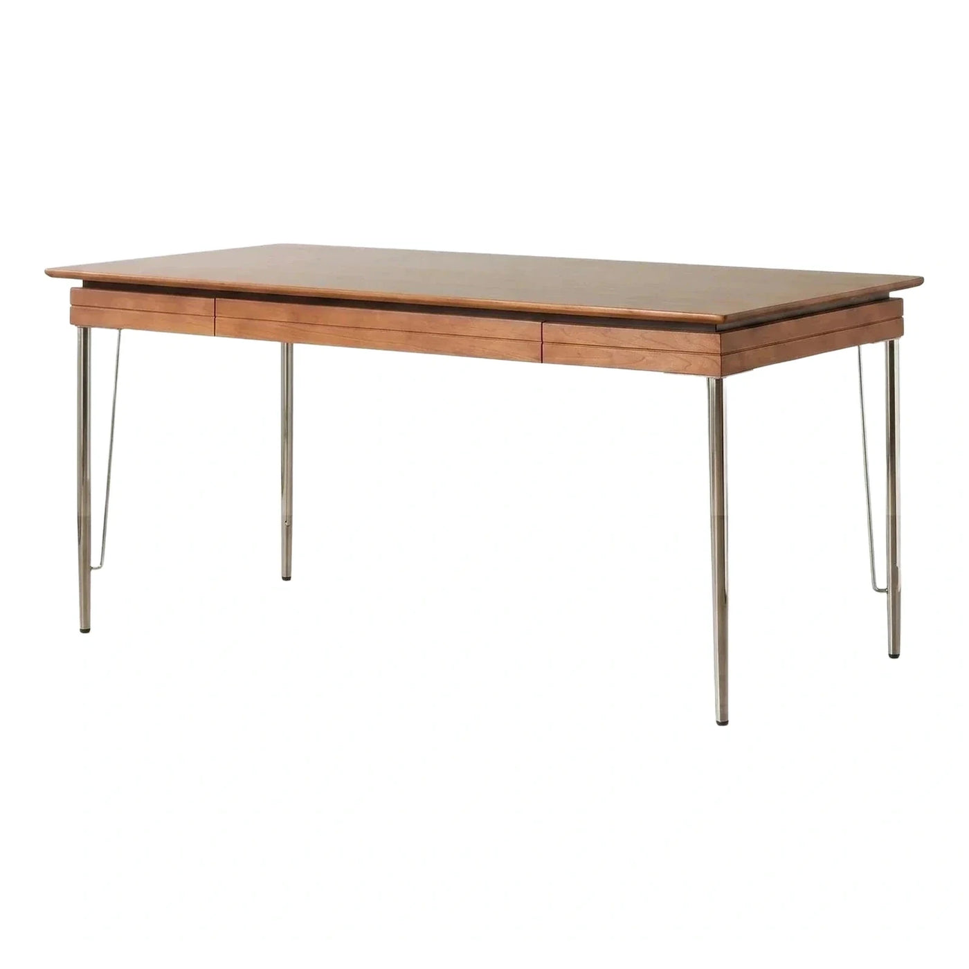 Modern Rectangular Wood Dining Table with Metal Legs