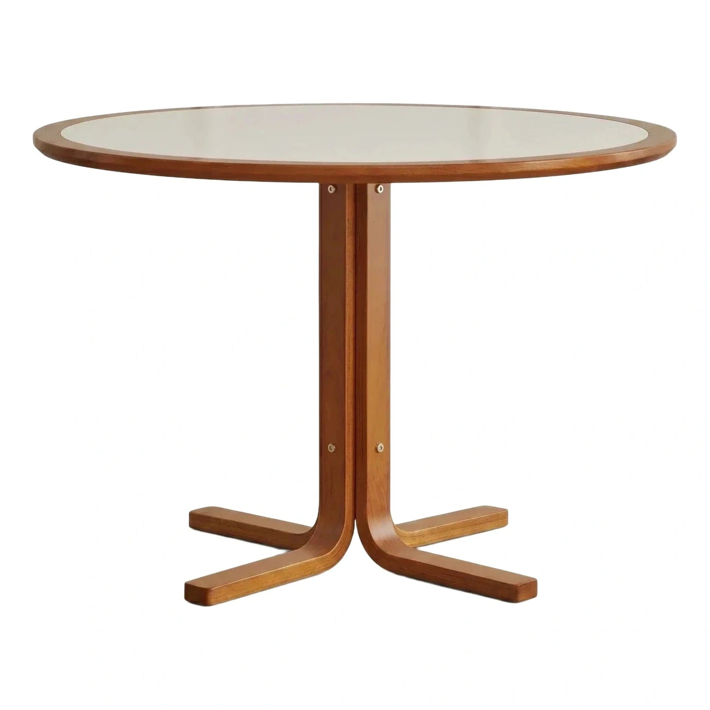 Round Dining Table with Curved Wooden Base