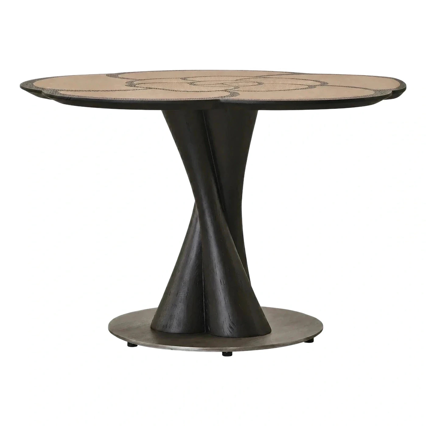 Sculptural Round Dining Table with Twisted Base