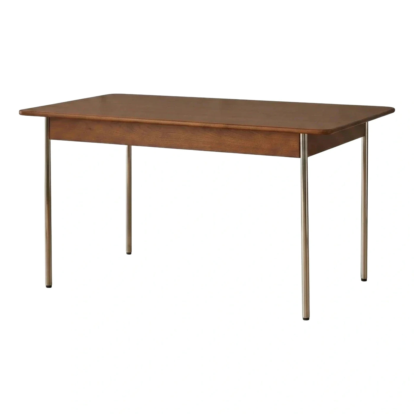 Rectangular Walnut Wood Dining Table with Metal Legs