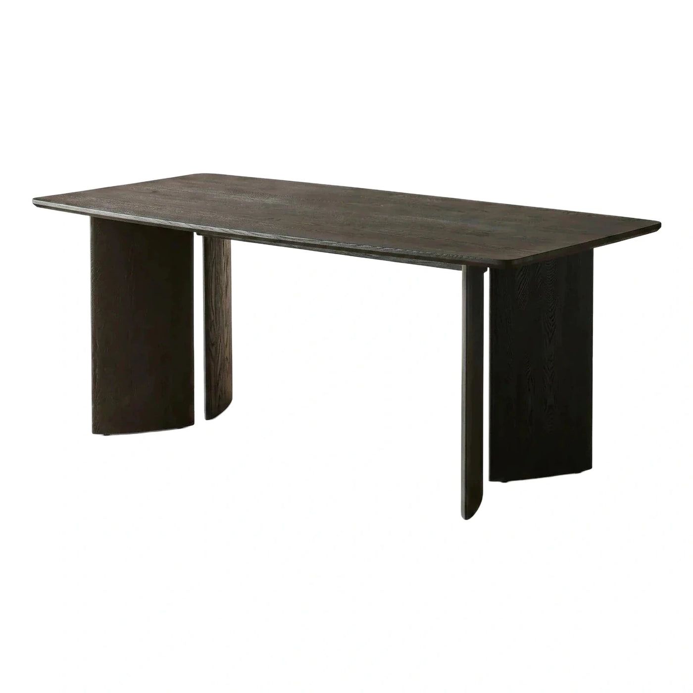 Modern Dark Wood Rectangular Dining Table